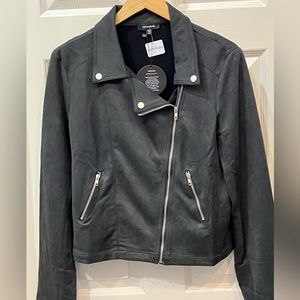New with tags gray suede moto jacket size XL